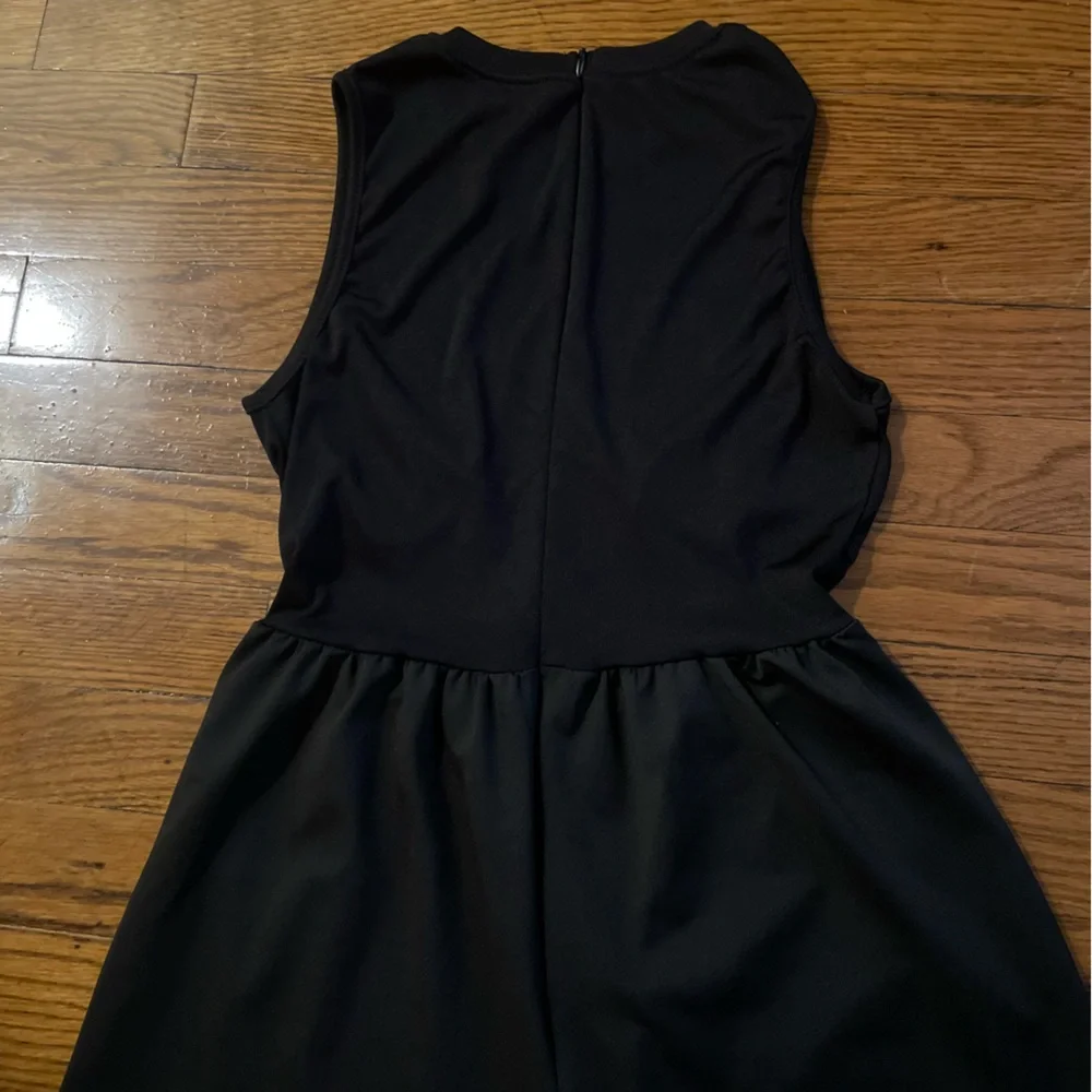 Corset Seam Ribbed Sleeveless Black Jumpsuit